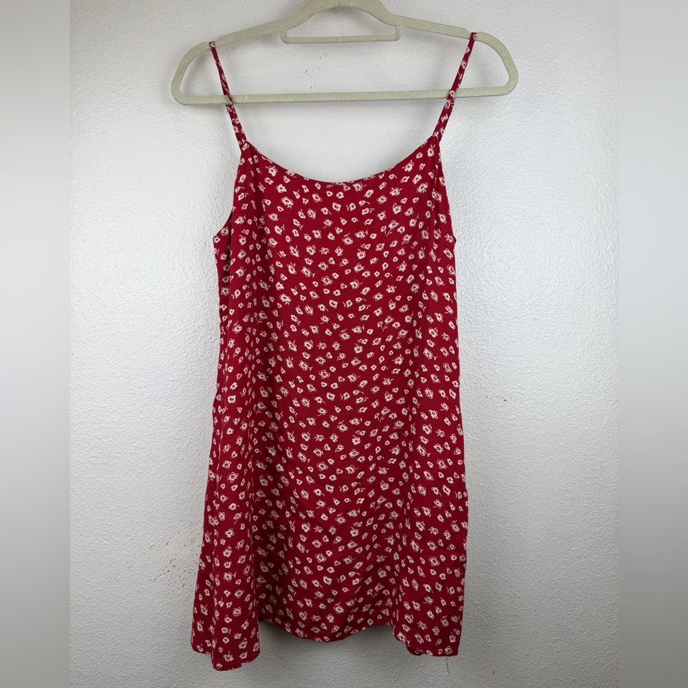 Reformation Lindsay Dress in Western Mini Floral Size 4 Red Adjustable Straps - Picture 2 of 8